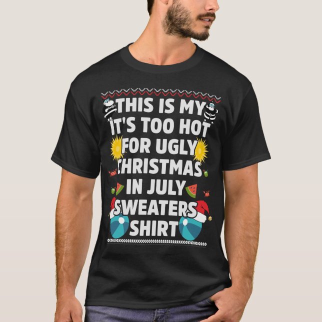 Det här är min hett för ful christmas sweater t shirt (Framsida)