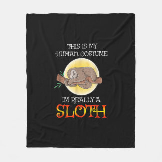 Det här är min humana dräkt Sloth Halloween Fleecefilt