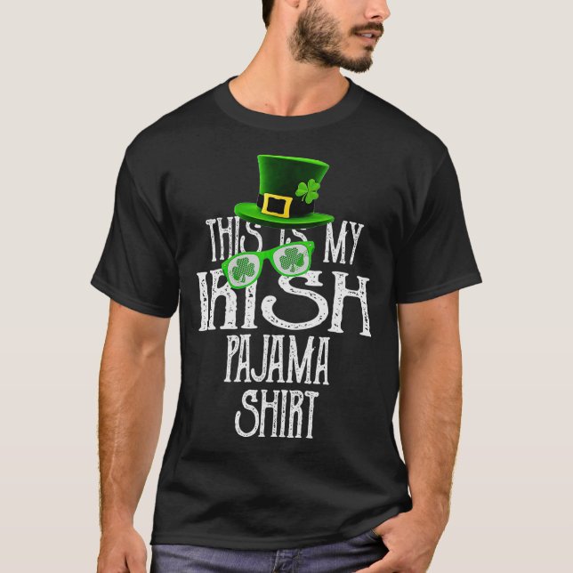 Det här är min irländska Pajama Shamrock GreenClov T Shirt (Framsida)
