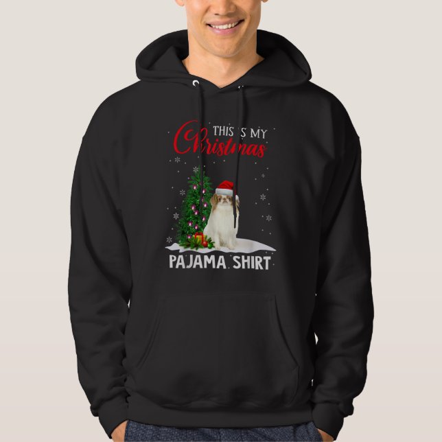 Det här är min japanska Hund Pajama i Julafton Hoodie (Framsida)