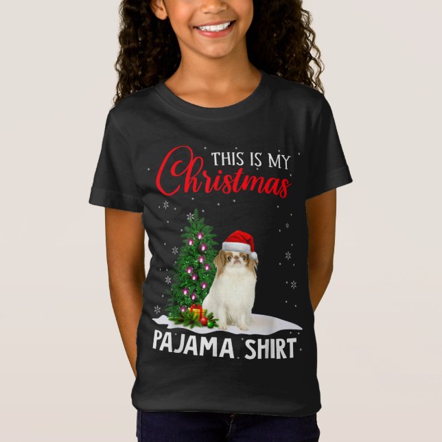 Det här är min japanska Hund Pajama i Julafton T Shirt (Framsida)