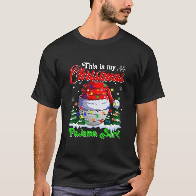 Det här är min jul Golf Pajama Shirt Julafton T (Framsida)
