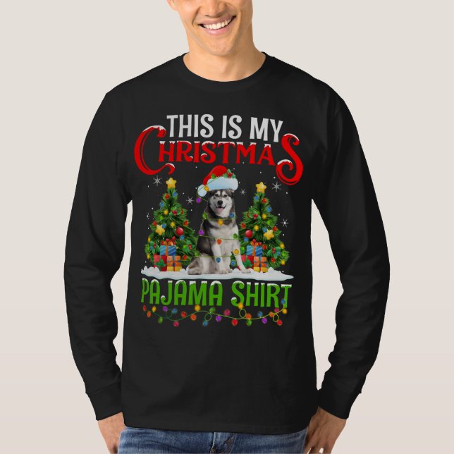 Det här är min jul Pajama Alaska Malamute Chris T Shirt (Framsida)