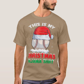 Det här är min jul Pajama Baseball Santa Hat Bo T Shirt