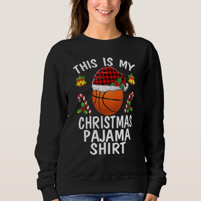 Det här är min jul Pajama Basketball Santa Boys T Shirt (Framsida)