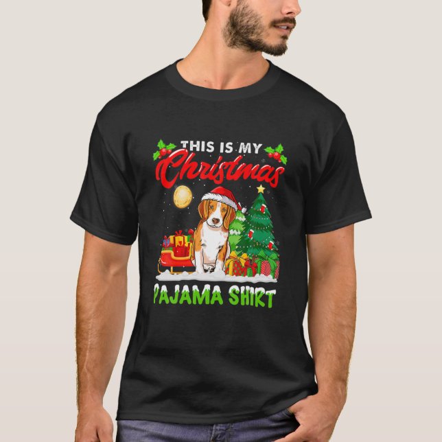 Det här är min jul Pajama Beagle Sock Hund Mo T Shirt (Framsida)