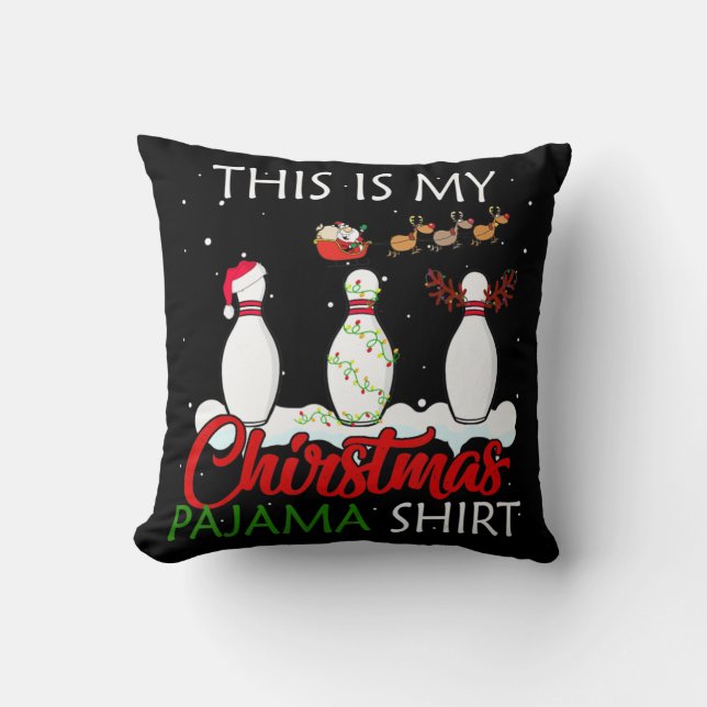 Det här är min jul Pajama Bowling Älskare Julafton Kudde (Framsida)