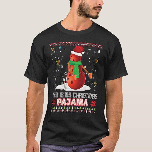 Det här är min jul Pajama Bowling Santa Elf Swe T Shirt (Framsida)