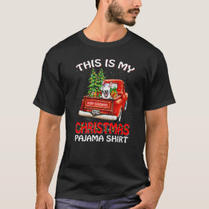 Det här är min jul Pajama Bull Terrier Lastbil Re T Shirt