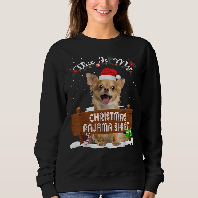 Det här är min jul Pajama Chihuahua Hund Pappa T Shirt (Framsida)
