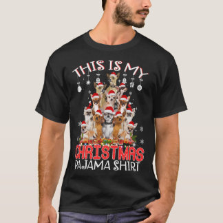 Det här är min jul Pajama Chihuahua Santa Träd X T Shirt
