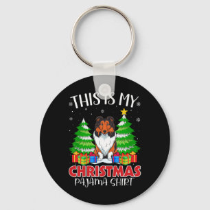 Det här är min jul Pajama Collie Hund Pjs Nyckelring