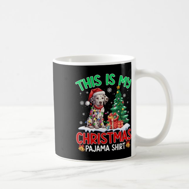 Det här är min jul Pajama Dalmatiska Hundälskare X Kaffemugg (Höger)