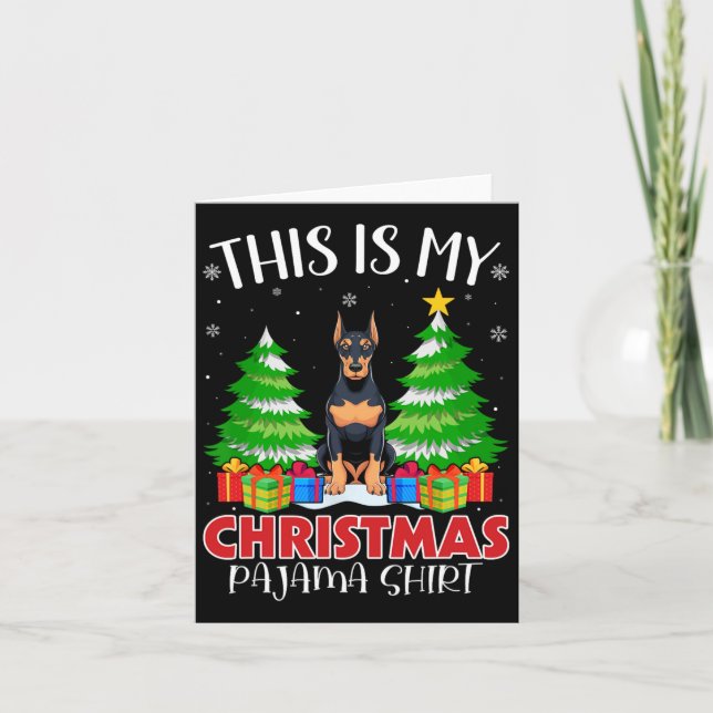 Det här är min jul Pajama Doberman Pinscher Hund Kort (Framsida)