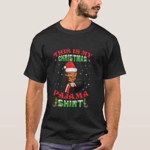 Det här är min jul Pajama Donald Trump Santa Hat T Shirt