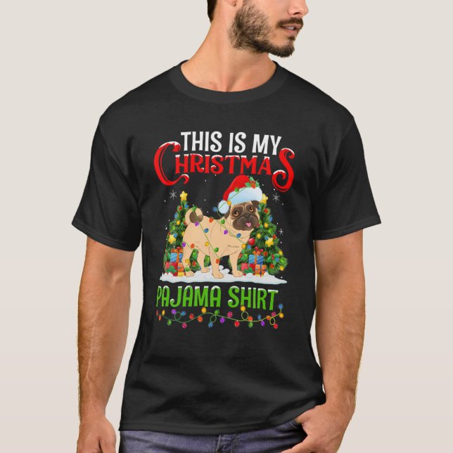 Det här är min jul Pajama Engelska Mastiff Kristus T Shirt (Framsida)