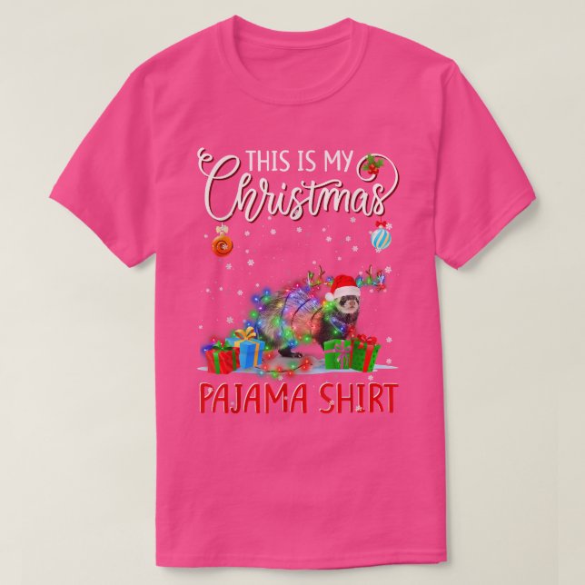 Det här är min jul Pajama Ferrets julklapp T Shirt (Design framsida)