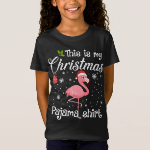 Det här är min jul Pajama Flamingo Älskare Julafto T Shirt