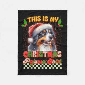 Det här är min jul Pajama Funny Australian Sheph Fleecefilt