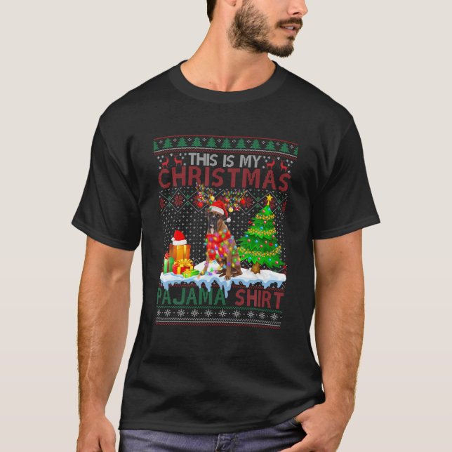 Det här är min jul Pajama Funny Boxer Julafton Ugl T Shirt (Framsida)