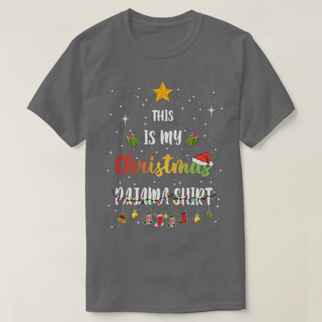 Det här är min jul Pajama Funny Julafton Light Trä T Shirt (Design framsida)