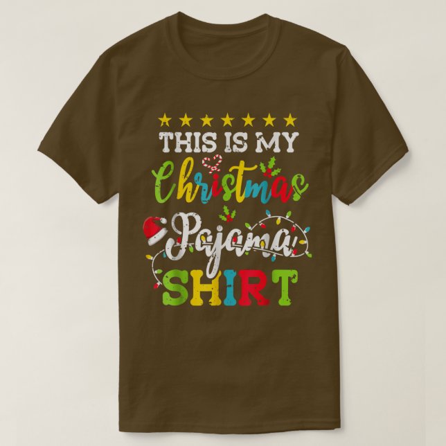 Det här är min jul Pajama Funny Julafton Ljus Chri T Shirt (Design framsida)