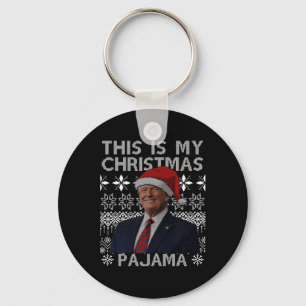 Det här är min Jul Pajama Funny Julafton matchande Nyckelring