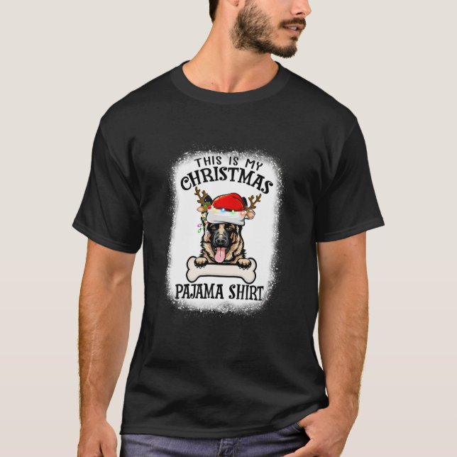 Det här är min jul Pajama German Shepherd Hund Li T Shirt (Framsida)