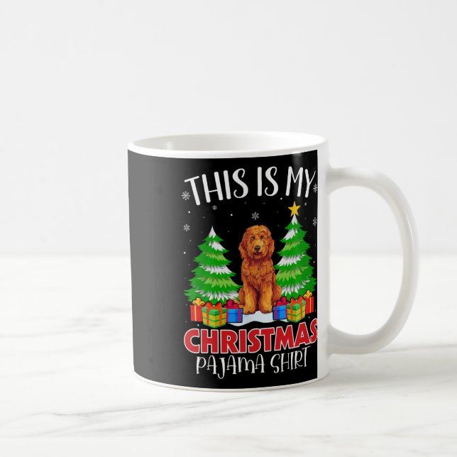 Det här är min jul Pajama Goldendoodle Hund Julaft Kaffemugg (Höger)