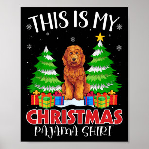 Det här är min jul Pajama Goldendoodle Hund Julaft Poster