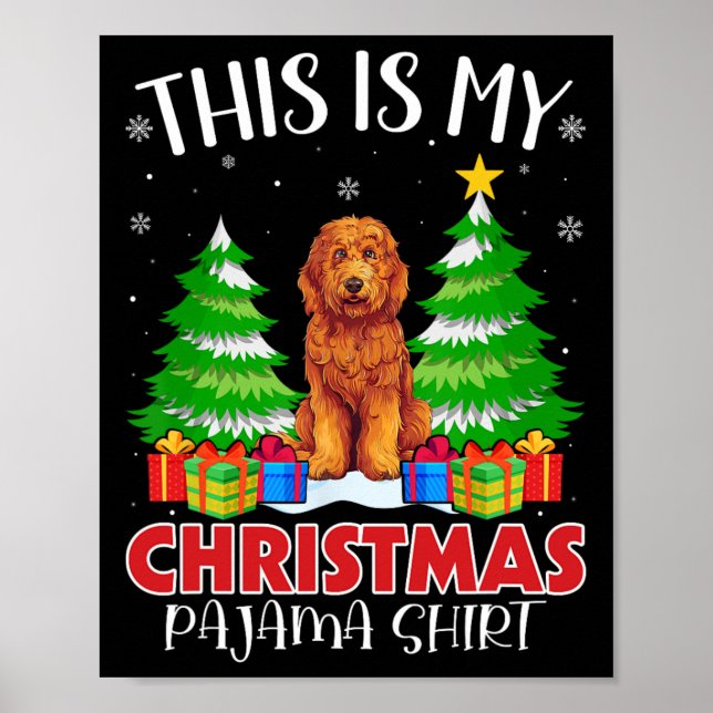Det här är min jul Pajama Goldendoodle Hund Julaft Poster (Framsidan)