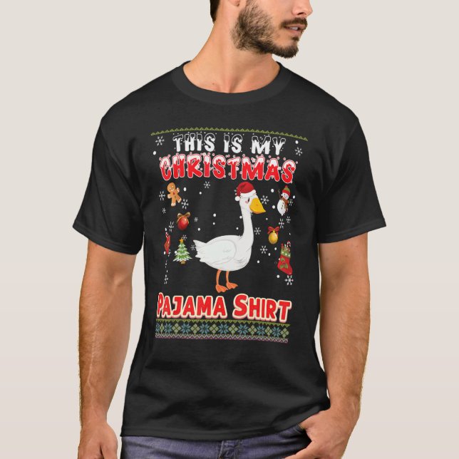 Det här är min jul Pajama Goose Ugly Sweate T Shirt (Framsida)