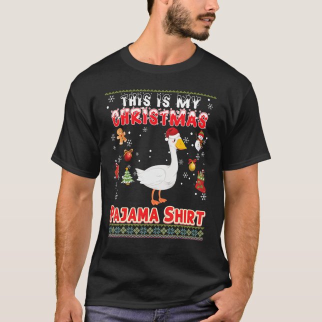 Det här är min jul Pajama Goose Ugly Sweate T Shirt (Framsida)