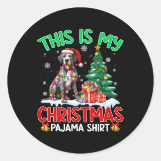 Det här är min jul Pajama Great dane Hundälskare Runt Klistermärke