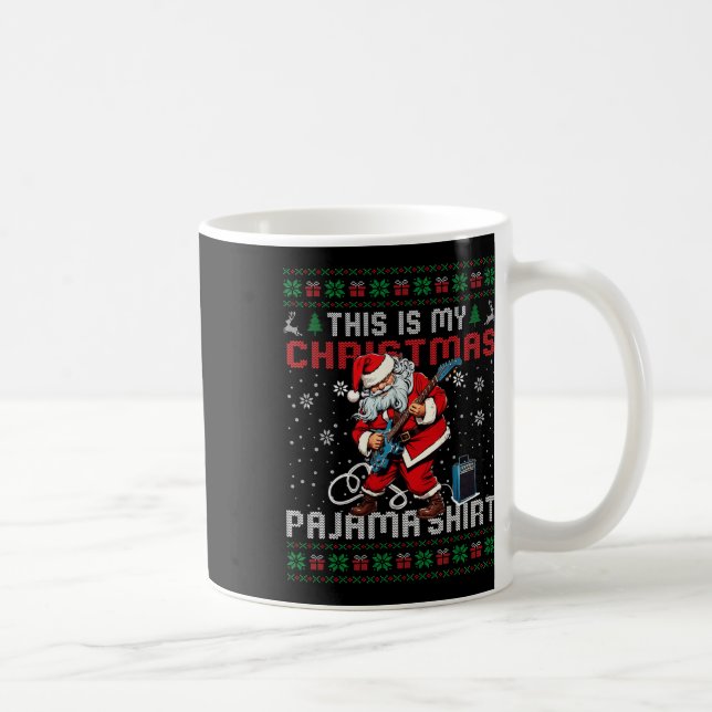 Det här är min jul Pajama Guitar Ugly jul Kaffemugg (Höger)