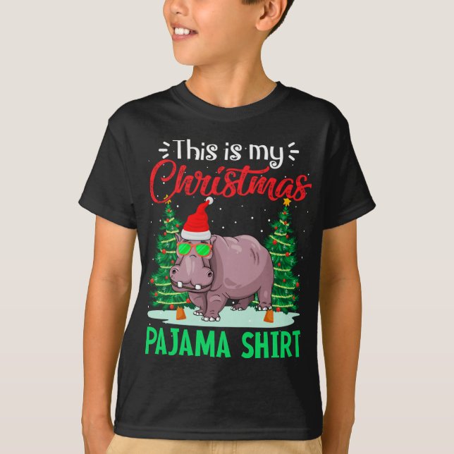 Det här är min jul Pajama Hippopotamus Xma T Shirt (Framsida)