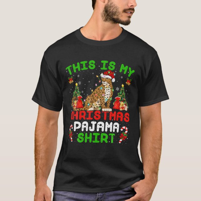 Det här är min jul Pajama Jaguar jul T Shirt (Framsida)