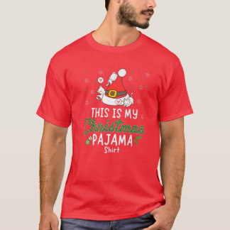 Det här är min jul Pajama Julafton Cats Funny Holi T Shirt
