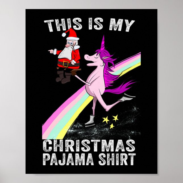 Det här är min jul Pajama Julafton Funny Santa Rid Poster (Framsidan)