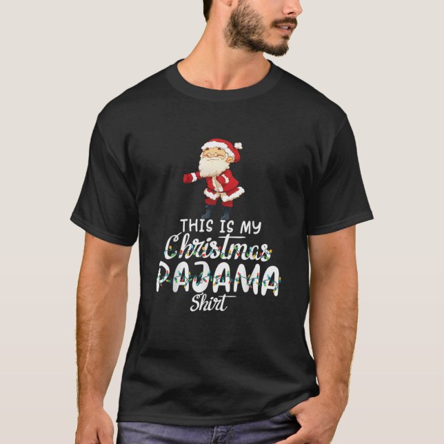 Det här är min jul Pajama Julafton Ljus Funny Holi T Shirt (Framsida)