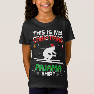 Det här är min jul Pajama Julafton Skiing Funny Ho T Shirt