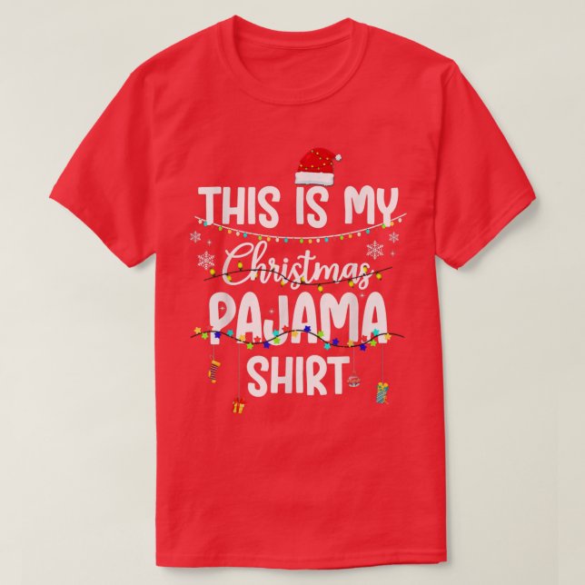 Det här är min jul Pajama Julafton String Ljus Ho T Shirt (Design framsida)