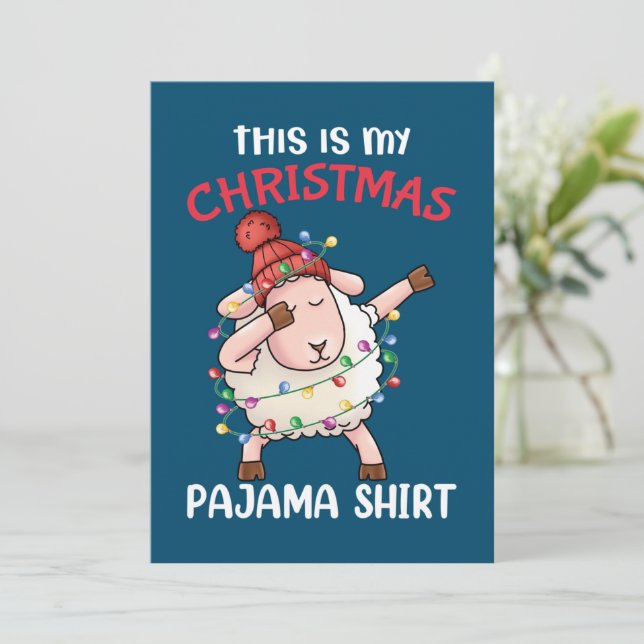 Det här är min jul Pajama Julafton Tack Kort (Stående Fram)