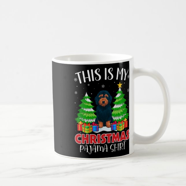 Det här är min jul Pajama Labradoodle Hund Julafto Kaffemugg (Höger)