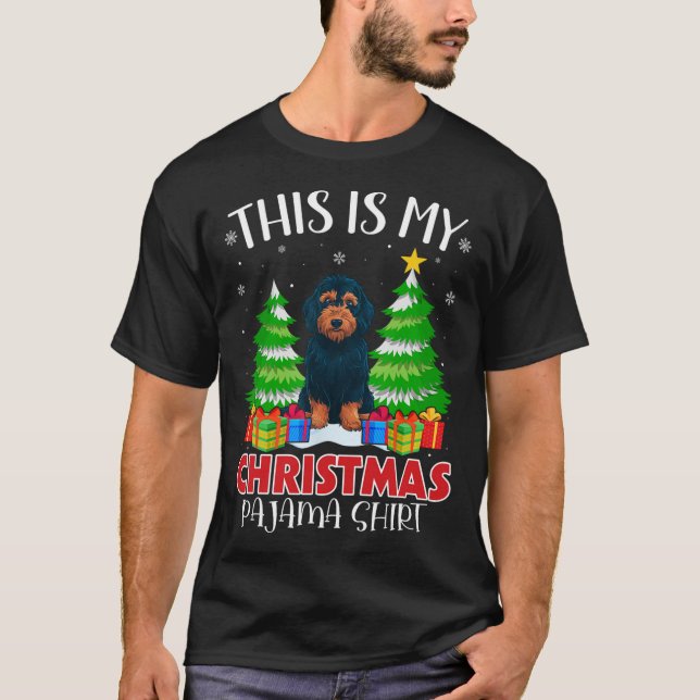 Det här är min jul Pajama Labradoodle Hund Julafto T Shirt (Framsida)