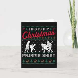Det här är min jul Pajama Lacrosse Ugly Sweater Kort