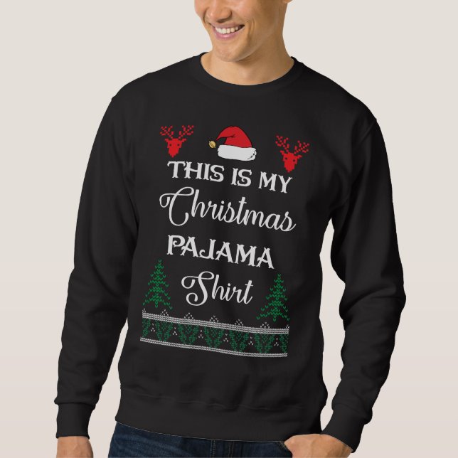 Det här är min jul Pajama Lång Ärmad Tröja (Framsida)
