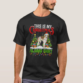 Det här är min jul Pajama Lighting Borzoi Hund Xm T Shirt