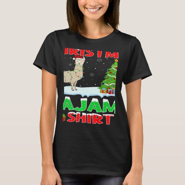 Det här är min jul Pajama Lighting Llama Julafton  T Shirt (Framsida)