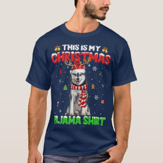 Det här är min jul Pajama Ljus Siberian husky T Shirt